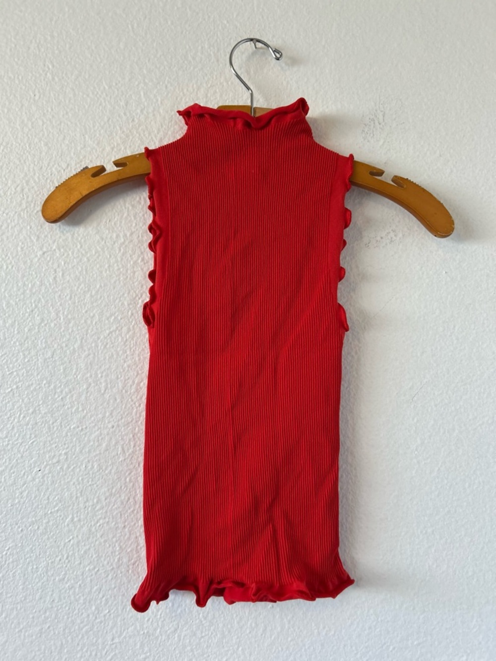 Free People Intimately Red Ruffle Tank Top Size XS/S - Picture 2 of 6